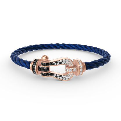 [Together Jewelry]FORCE LARGE HORSESHOE BLACK WHITE DIAMOND BRACELET ROSE GOLD
