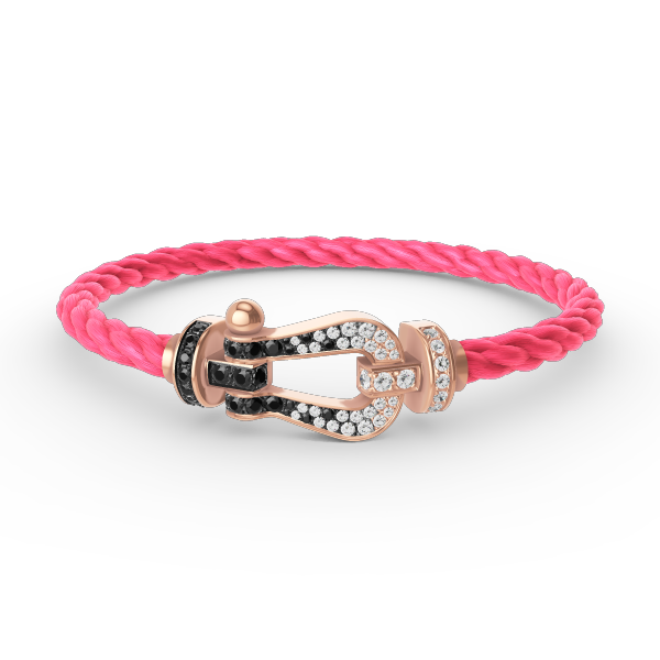[Together Jewelry]FORCE LARGE HORSESHOE BLACK WHITE DIAMOND BRACELET ROSE GOLD