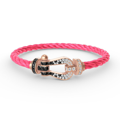 [Together Jewelry]FORCE LARGE HORSESHOE BLACK WHITE DIAMOND BRACELET ROSE GOLD