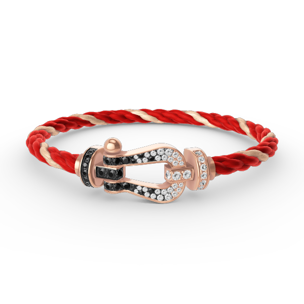 [Together Jewelry]FORCE LARGE HORSESHOE BLACK WHITE DIAMOND BRACELET ROSE GOLD
