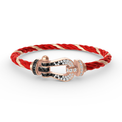 [Together Jewelry]FORCE LARGE HORSESHOE BLACK WHITE DIAMOND BRACELET ROSE GOLD