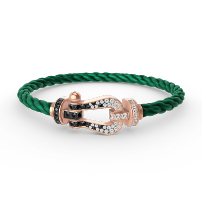 [Together Jewelry]FORCE LARGE HORSESHOE BLACK WHITE DIAMOND BRACELET ROSE GOLD