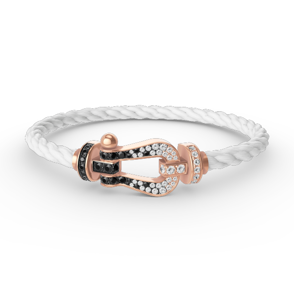 [Together Jewelry]FORCE LARGE HORSESHOE BLACK WHITE DIAMOND BRACELET ROSE GOLD