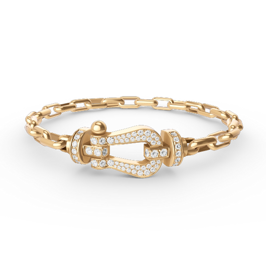[Together Jewelry]FORCE LARGE HORSESHOE CLASP  METAL BRACELET