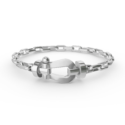 [Together Jewelry]FORCE LARGE HORSESHOE CLASP  METAL BRACELET