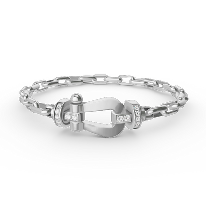 [Together Jewelry]FORCE LARGE HORSESHOE CLASP  METAL BRACELET