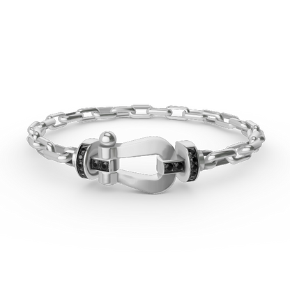[Together Jewelry]FORCE LARGE HORSESHOE CLASP  METAL BRACELET