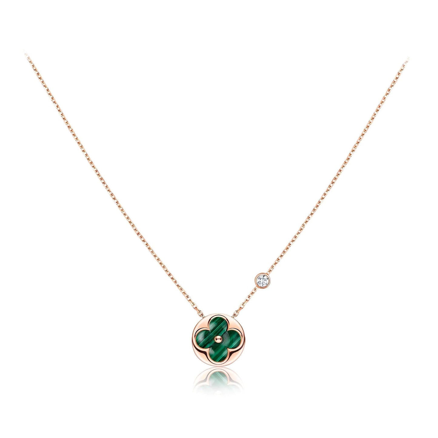 [Together Jewelry]SUN PEDANT PINK GOLD 1 DIAMOND NECKLACE