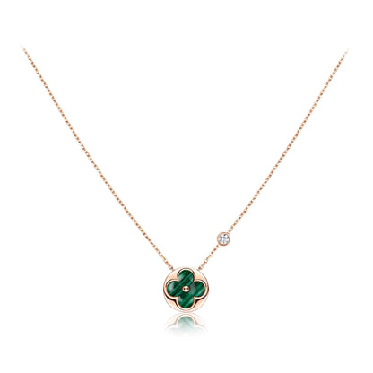 [Together Jewelry]SUN PEDANT PINK GOLD 1 DIAMOND NECKLACE