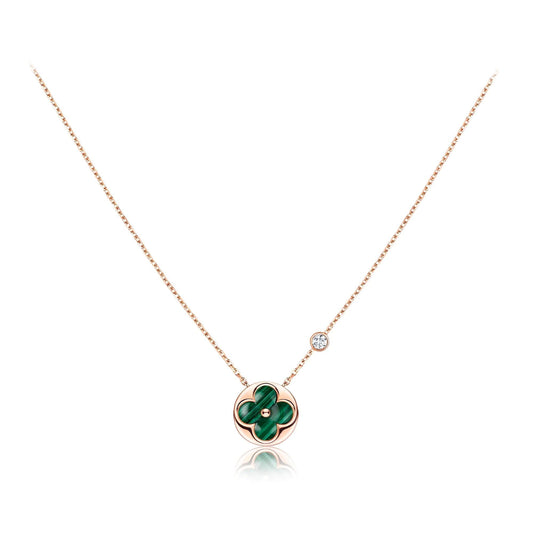 [Together Jewelry]SUN PEDANT PINK GOLD 1 DIAMOND NECKLACE