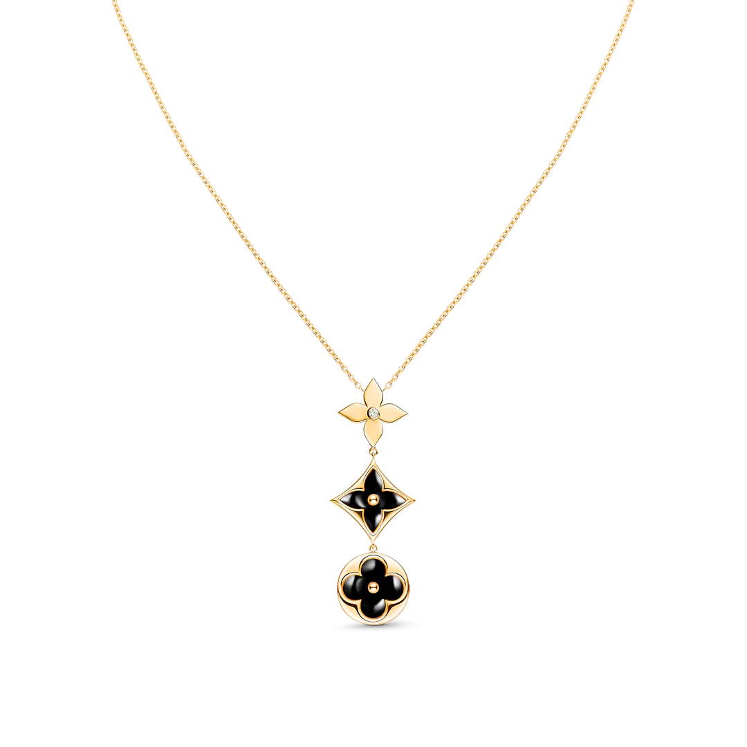 [Together Jewelry]STAR AND SUN ONYX PINK GOLD NECKLACE