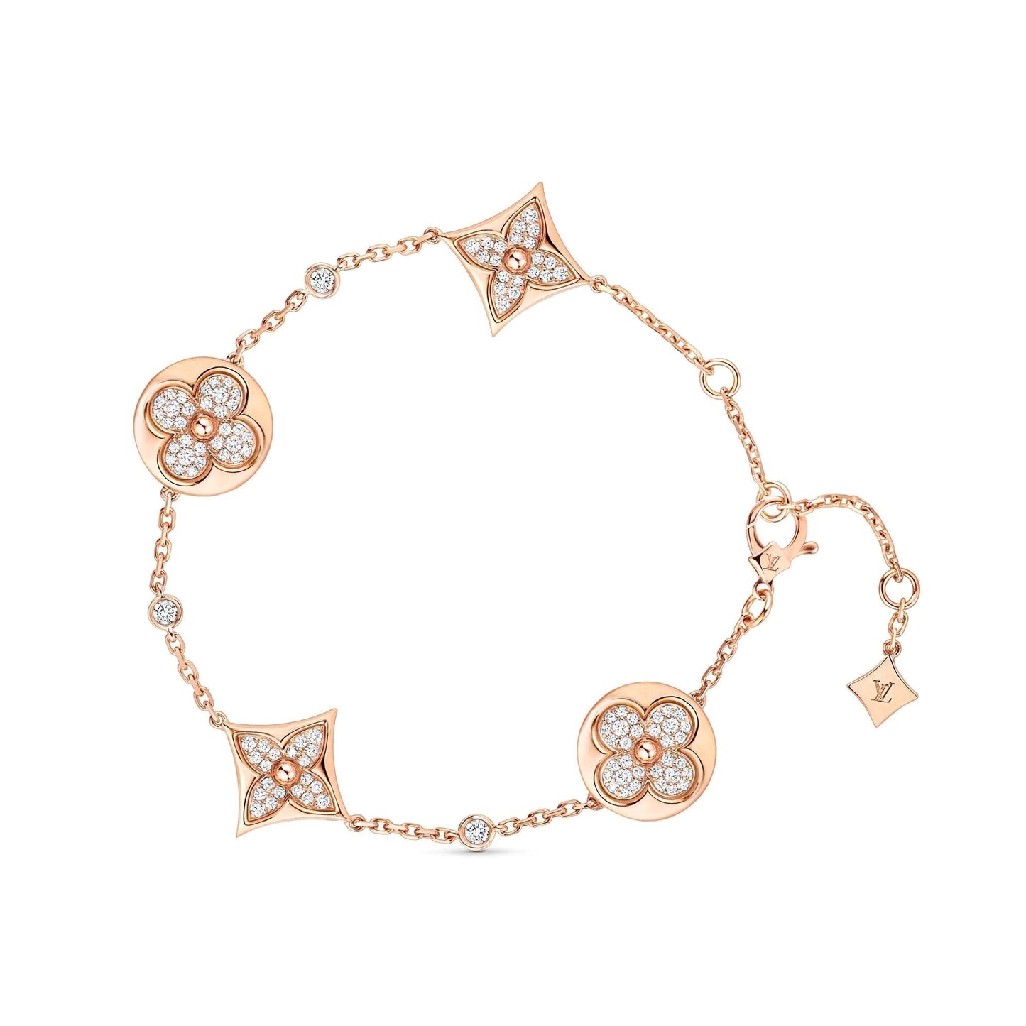 [Together Jewelry]STAR AND SUN 4 MOTIFS GOLD DIAMONDS BRACELET