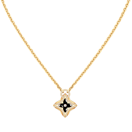 [Together Jewelry]STAR PEDANT PINK GOLD DIAMOND NECKLACE