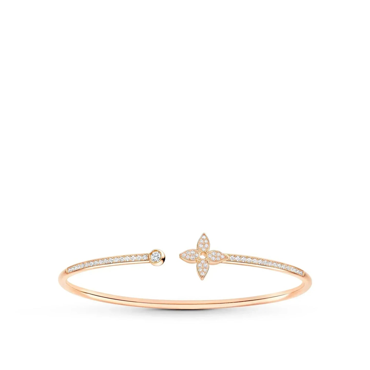 [Together Jewelry]IDYLLE PINK GOLD OPEN BRACELET DIAMOND PAVED