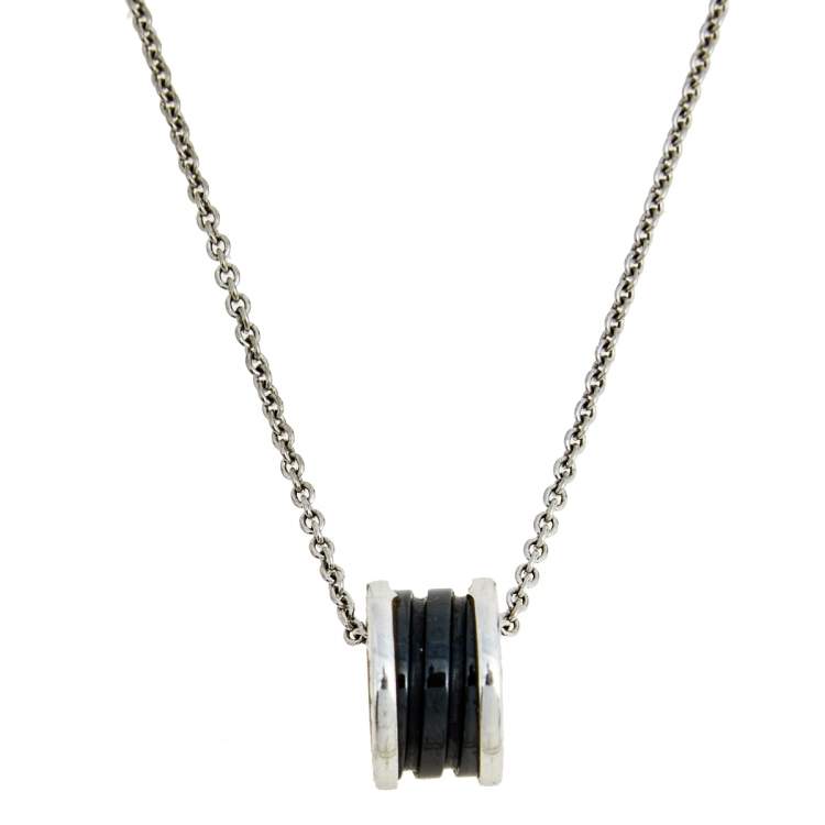[Together Jewelry]ZERO 1 BLACK CERAMIC SILVER NECKLACE