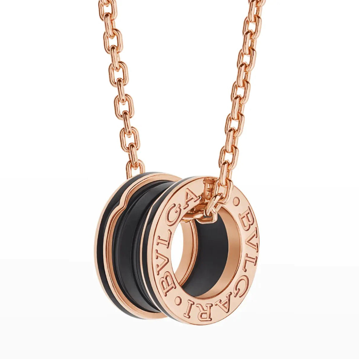 [Together Jewelry]ZERO 1 BLACK CERAMIC PINK GOLD NECKLACE