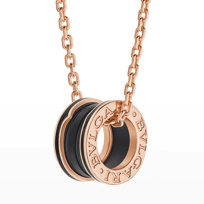 [Together Jewelry]ZERO 1 BLACK CERAMIC PINK GOLD NECKLACE