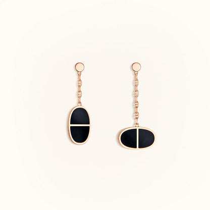 [Together Jewelry]CHAINE VERSO BLACK CERAMIC EARRINGS