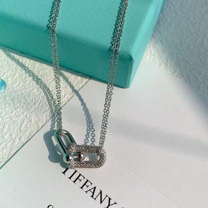 [Together Jewelry]TI FFANY hardwear Horseshoe Double Ring Necklace