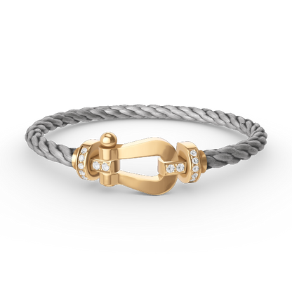 [Together Jewelry]FORCE LARGE HORSESHOE HALF DIAMOND BRACELET GOLD