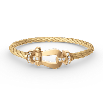 [Together Jewelry]FORCE LARGE HORSESHOE HALF DIAMOND BRACELET GOLD