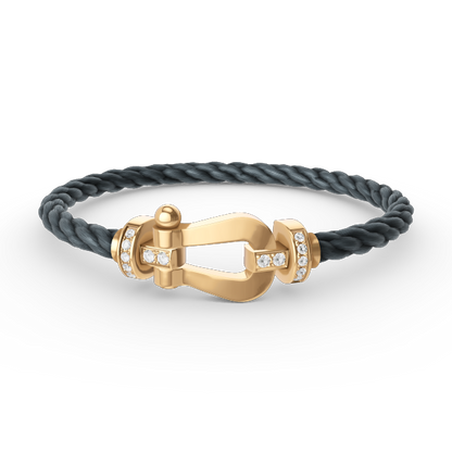 [Together Jewelry]FORCE LARGE HORSESHOE HALF DIAMOND BRACELET GOLD