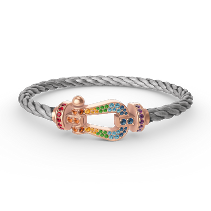 [Together Jewelry]FORCE LARGE HORSESHOE  COLORED DIAMOND BRACELET ROSE GOLD