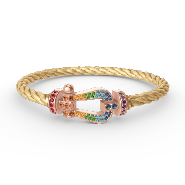 [Together Jewelry]FORCE LARGE HORSESHOE  COLORED DIAMOND BRACELET ROSE GOLD