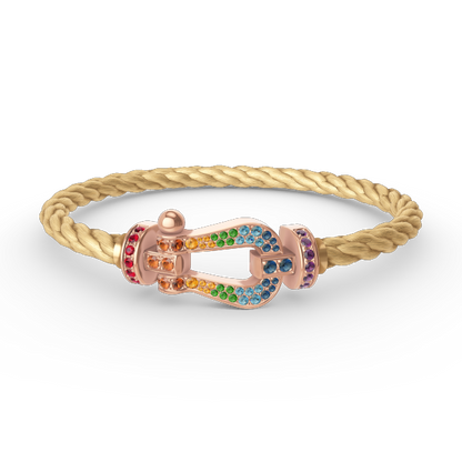 [Together Jewelry]FORCE LARGE HORSESHOE  COLORED DIAMOND BRACELET ROSE GOLD