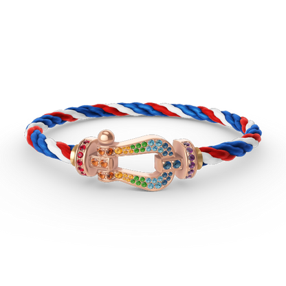 [Together Jewelry]FORCE LARGE HORSESHOE  COLORED DIAMOND BRACELET ROSE GOLD