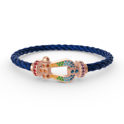 [Together Jewelry]FORCE LARGE HORSESHOE  COLORED DIAMOND BRACELET ROSE GOLD