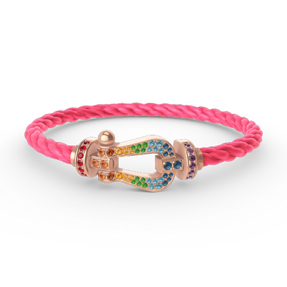 [Together Jewelry]FORCE LARGE HORSESHOE  COLORED DIAMOND BRACELET ROSE GOLD