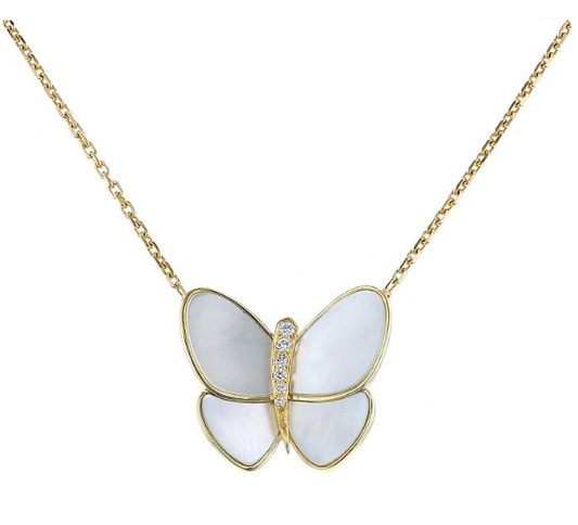 [Together]BUTTERFLY GOLD MOP DIAMOND NECKLACE