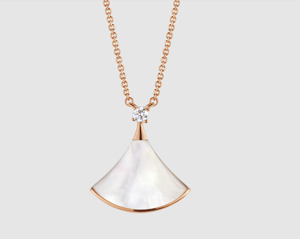[Together Jewelry]DREAM NECKLACE WHITE MOP PINK GOLD 1 DIAMOND