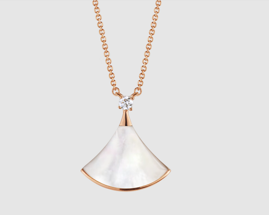 [Together Jewelry]DREAM NECKLACE WHITE MOP PINK GOLD 1 DIAMOND