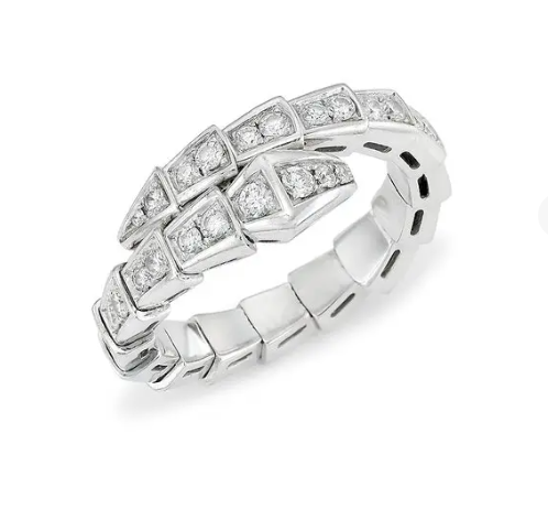 [Together Jewelry]SERPENTI RING SILVER DIAMOND PAVED 4MM