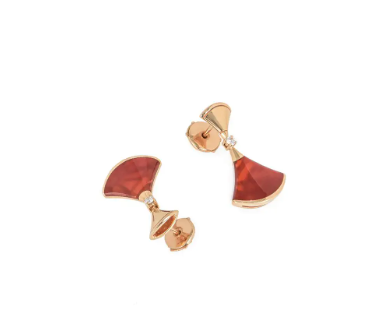 [Together Jewelry]DREAM Carnelian PINK GOLD EARRINGS