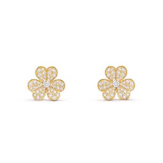 [Together]FRIVOLE GOLD FLOWER DIAMOND EARRINGS