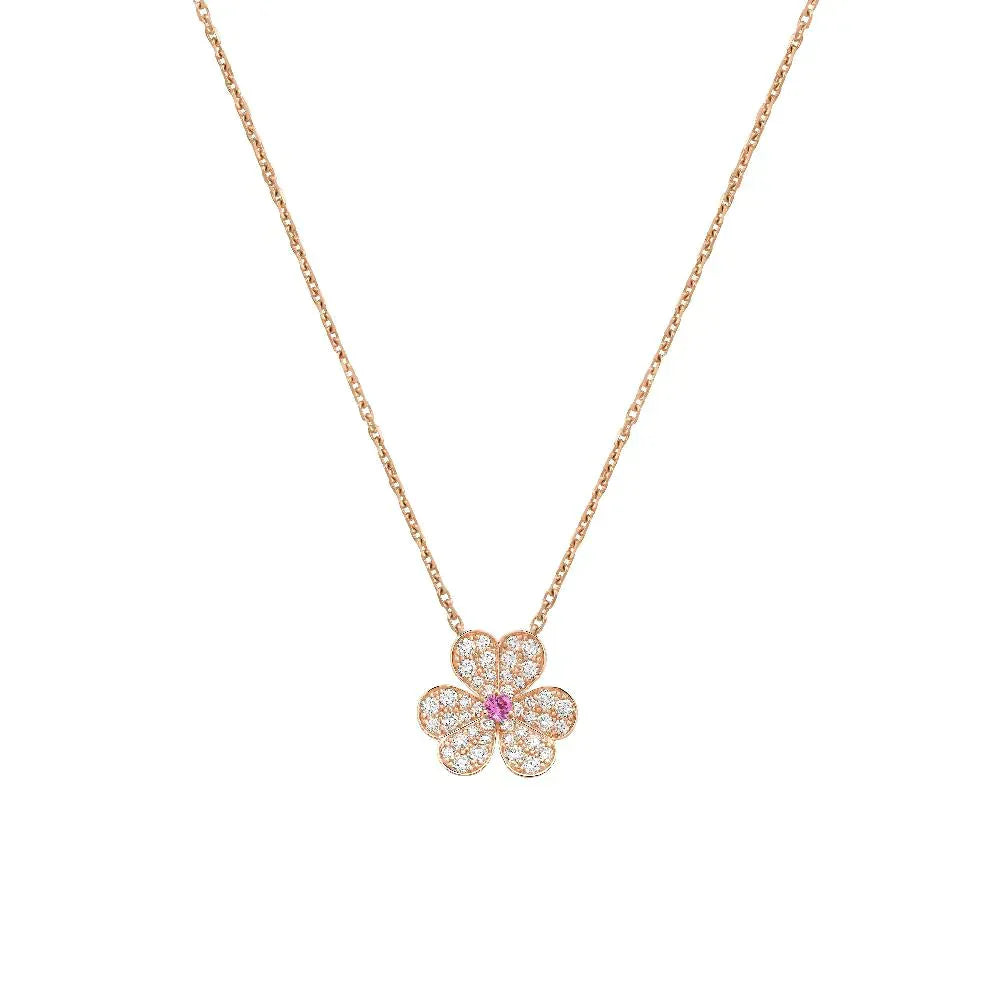 [Together]FRIVOLE ROSE GOLD FLOWER DIAMOND NECKLACE