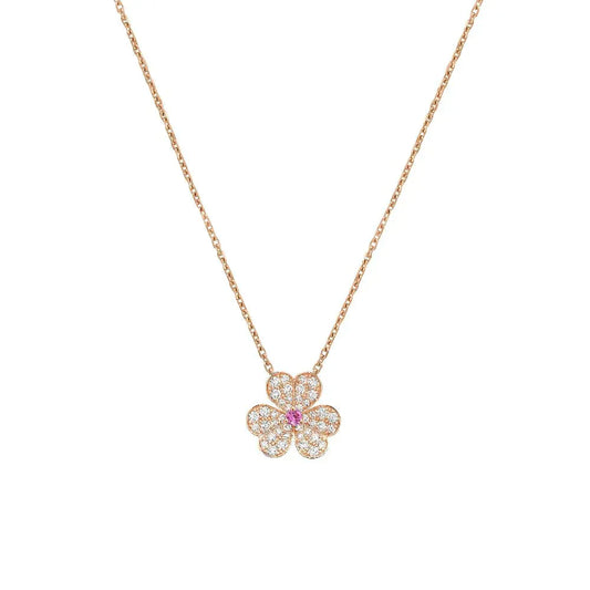 [Together]FRIVOLE ROSE GOLD FLOWER DIAMOND NECKLACE