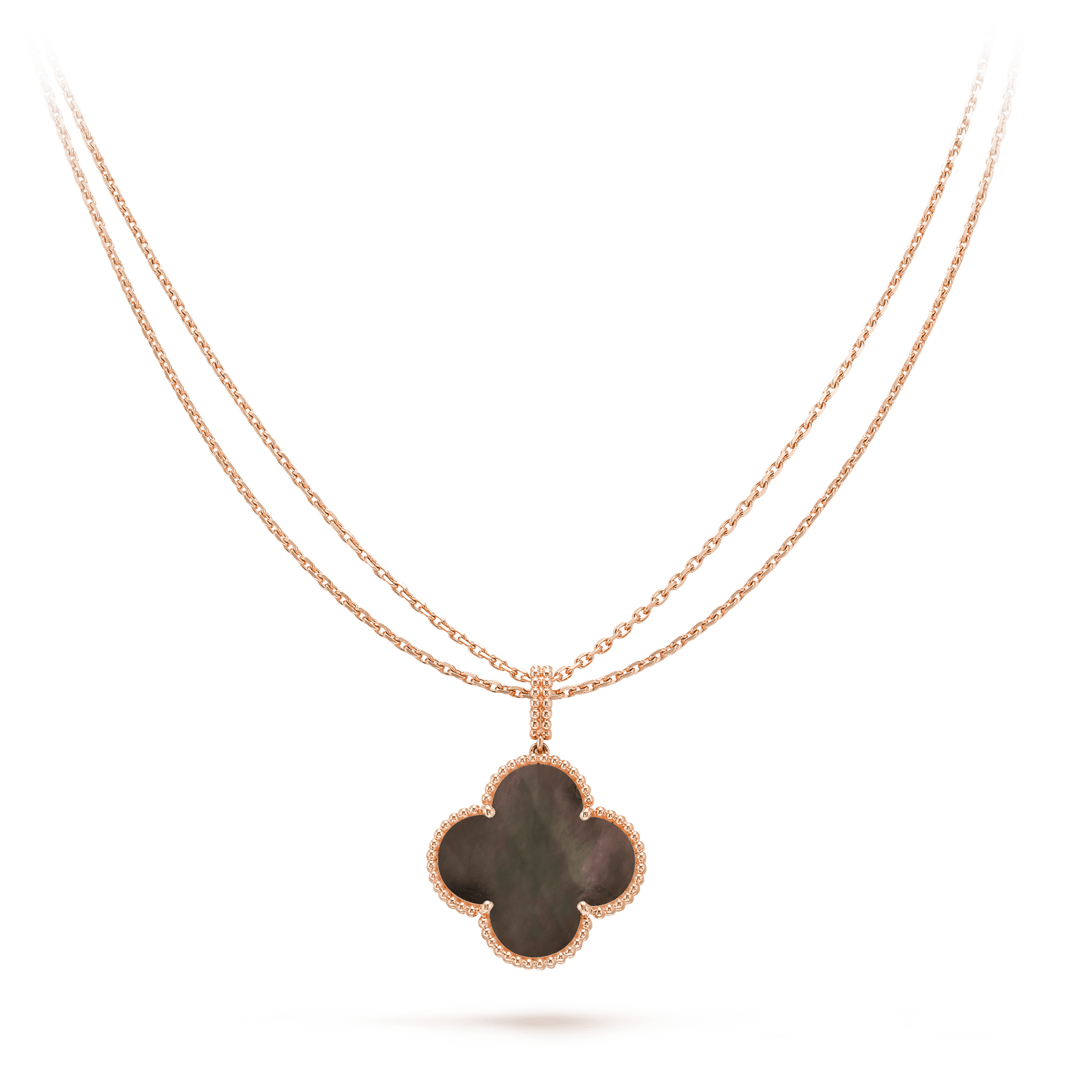 [Together]CLOVER 25MM GOLD DARK MOP BIG CLOVER NECKLACE