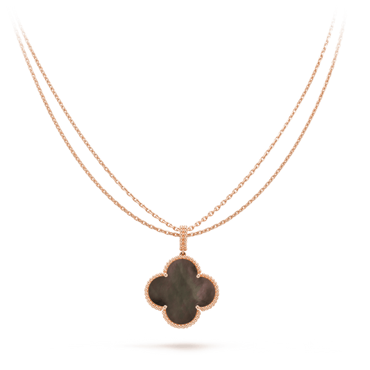 [Together]CLOVER 25MM GOLD DARK MOP BIG CLOVER NECKLACE