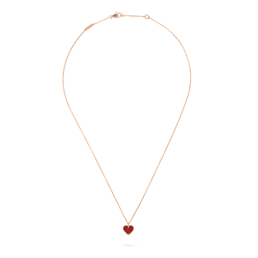 [Together]SWEET CLOVER CARNELIAN HEART NECKLACE