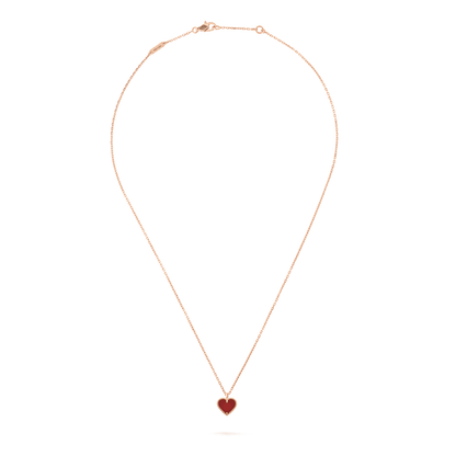 [Together]SWEET CLOVER CARNELIAN HEART NECKLACE