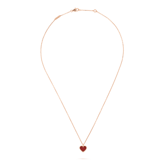 [Together]SWEET CLOVER CARNELIAN HEART NECKLACE