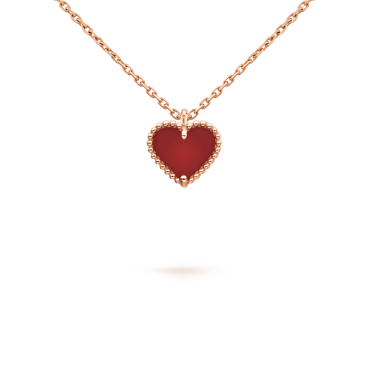 [Together]SWEET CLOVER CARNELIAN HEART NECKLACE