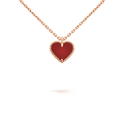 [Together]SWEET CLOVER CARNELIAN HEART NECKLACE