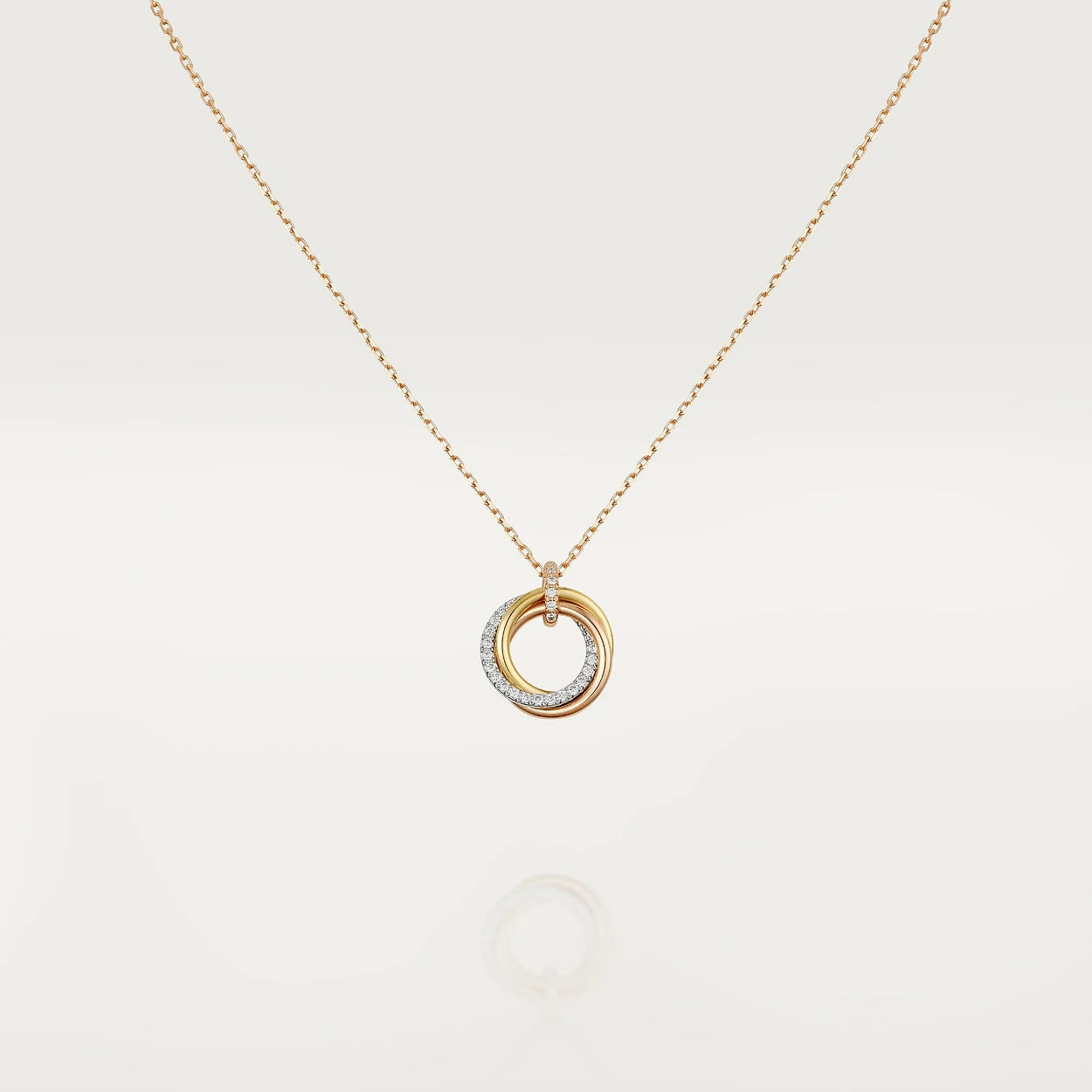 [Together Jewelry]TRINITY NECKLACE SILVER GOLD PINK GOLD DIAMONDS