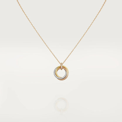 [Together Jewelry]TRINITY NECKLACE SILVER GOLD PINK GOLD DIAMONDS