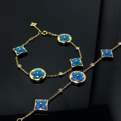 [Together Jewelry]STAR AND SUN 4 MOTIF BLUE BRACELET